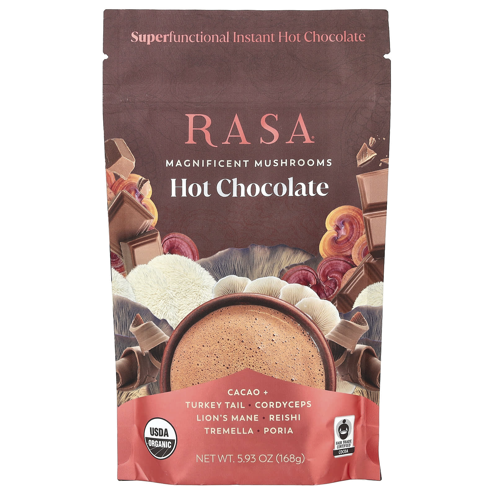 Rasa, Magnificent Mushrooms, Hot Chocolate , 5.93 oz (168 g) - Image 1