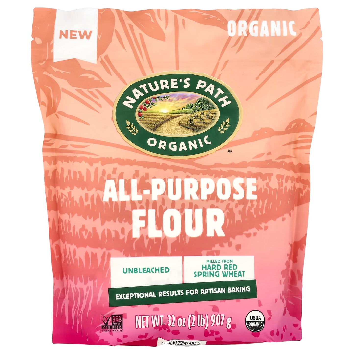 Nature's Path, Organic All-Purpose Flour, Unbleached, 32 oz (907 g) - Image 1