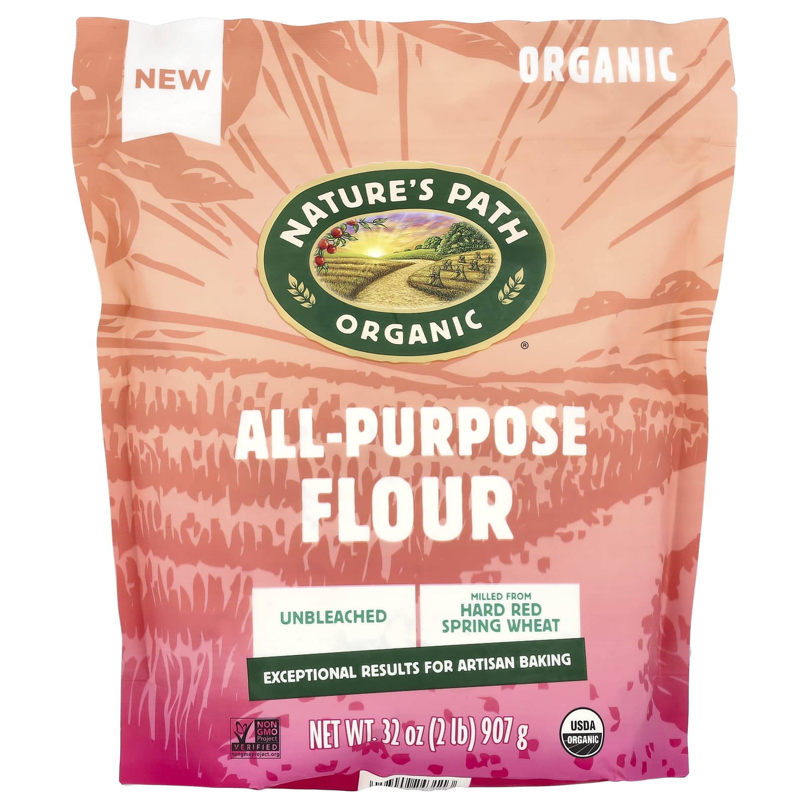 Nature's Path, Organic All-Purpose Flour, Unbleached, 32 oz (907 g) - Image 1