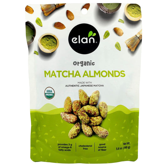 Matcha Infused Organic Almonds by Elan, 5.6 oz (160g) - Image 1