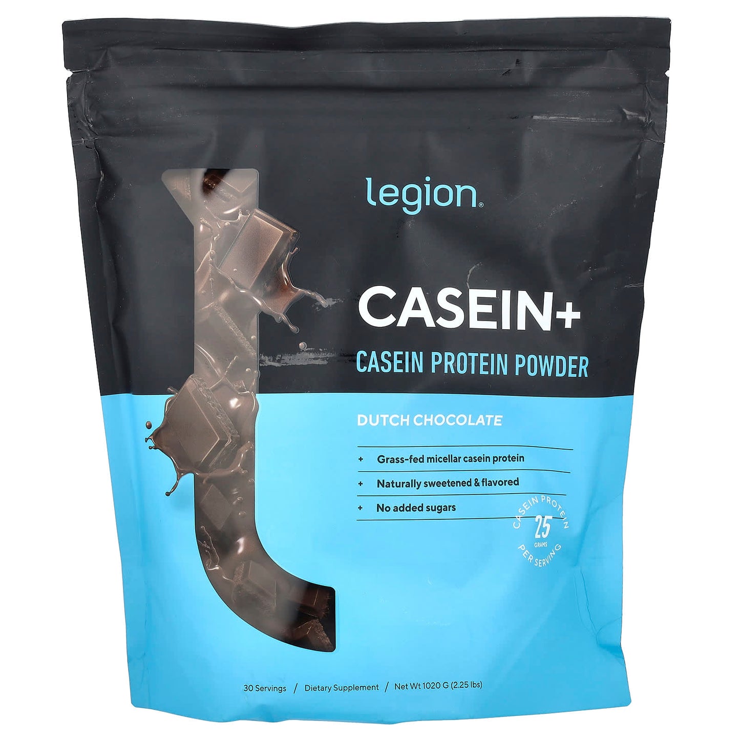 Legion Athletics, Casein+, Casein Protein Powder, Dutch Chocolate, 2.25 lbs (1,020 g)