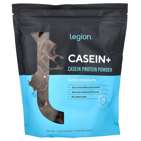 Legion Athletics, Casein+, Casein Protein Powder, Dutch Chocolate, 2.25 lbs (1,020 g)