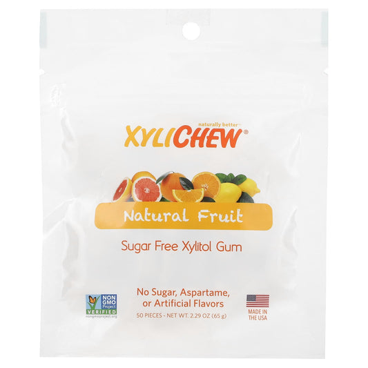 XyliDENT, Xylichew, Natural Fruit, 50 Pieces, 2.29 oz (65 g) - Image 1