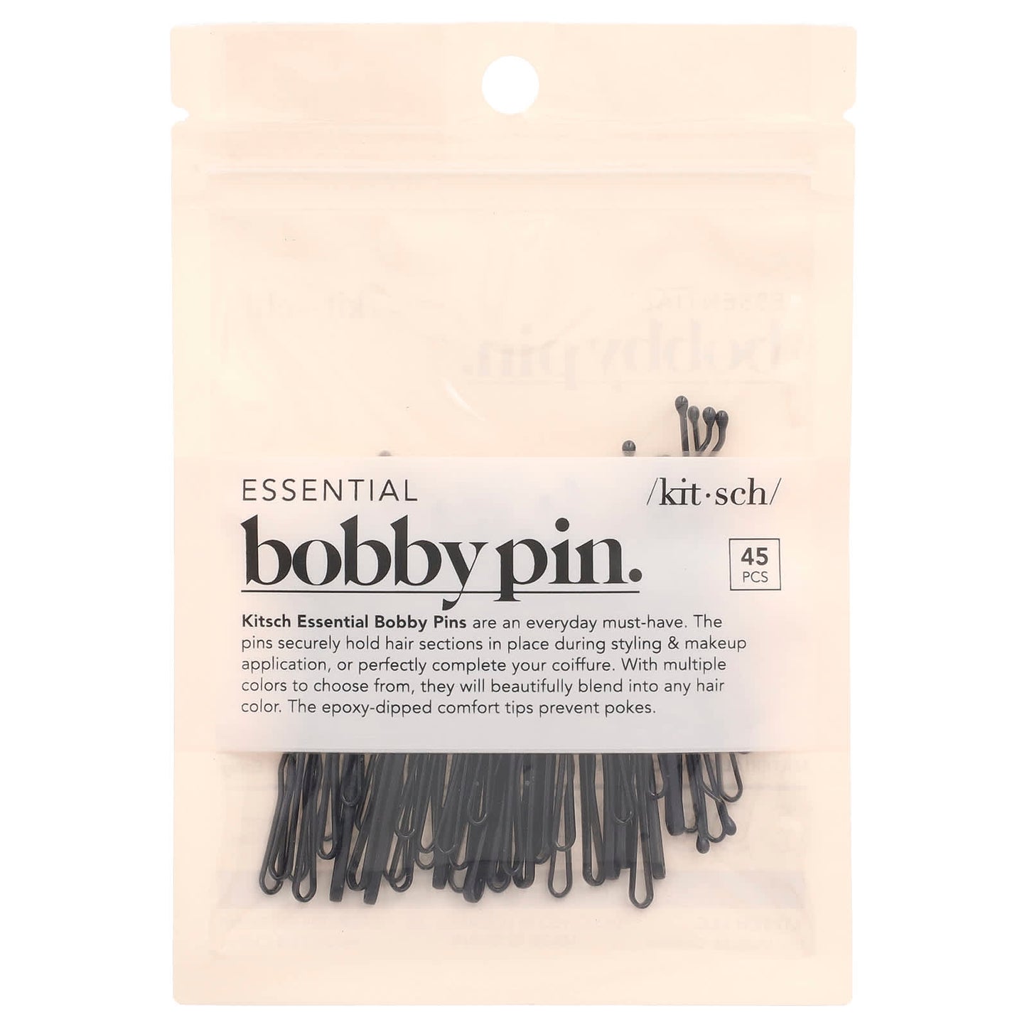 Kitsch, Essential Bobby Pin, Black, 45 Pins - Image 1