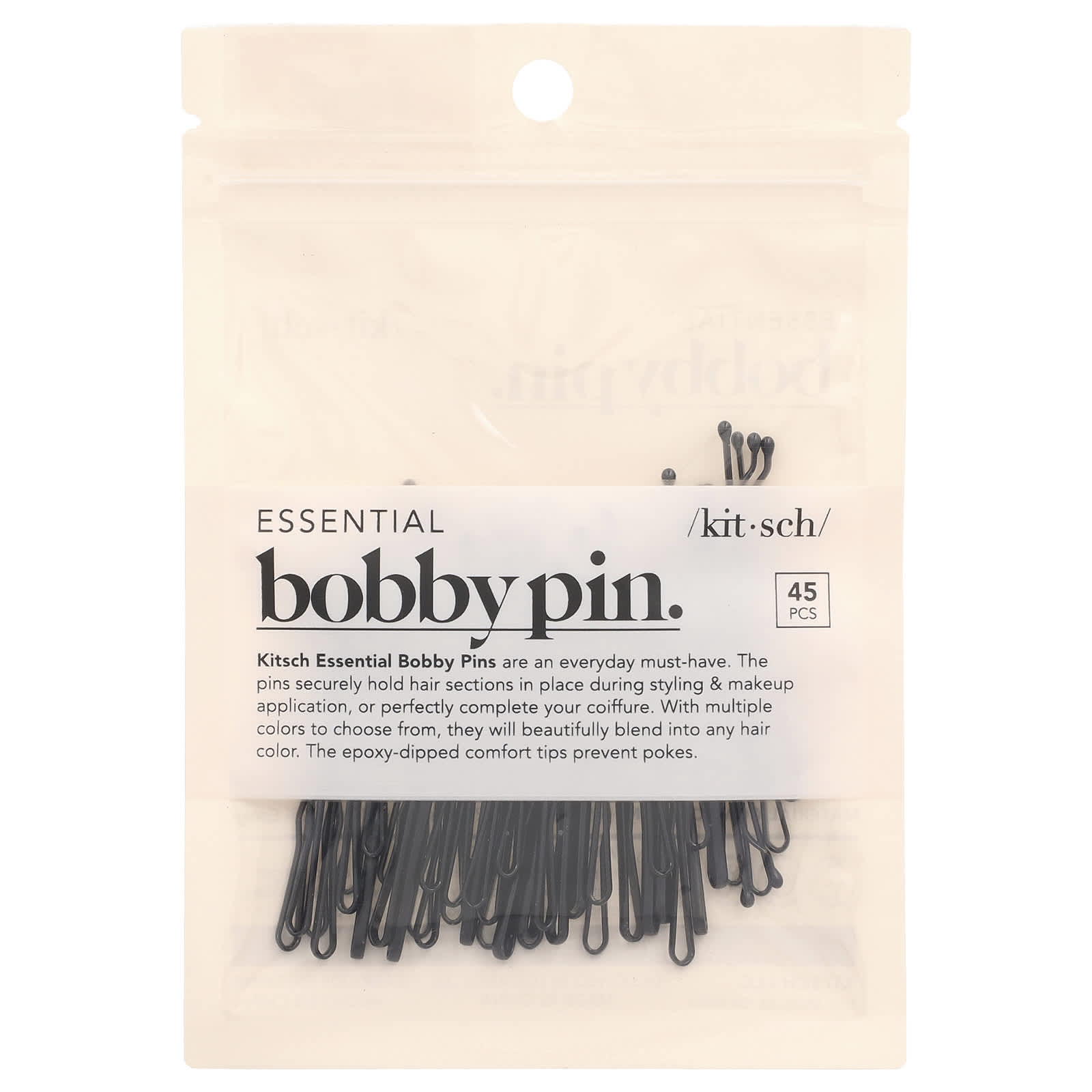 Kitsch, Essential Bobby Pin, Black, 45 Pins - Image 1
