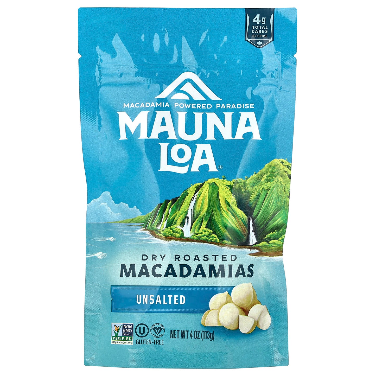 Mauna Loa, Dry Roasted Macadamias, Unsalted, 4 oz (113 g) - Image 1