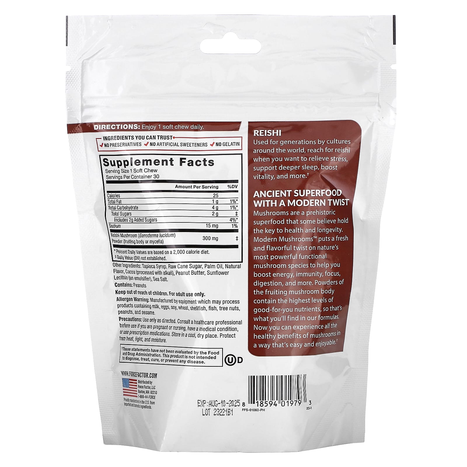 Boost Energy & Sleep with Reishi Mushroom Soft Chews by Force Factor - Image 2