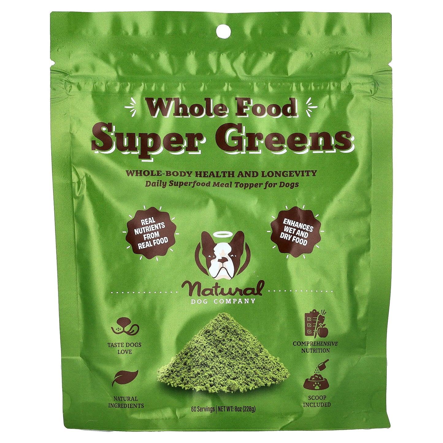 Natural Dog Company, Whole Food Super Greens, For Dogs, 8 oz (228 g) - Image 1