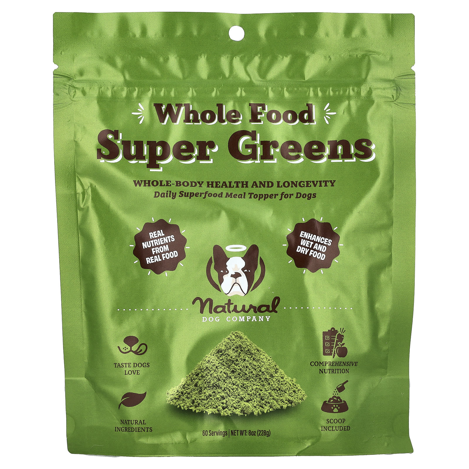 Natural Dog Company, Whole Food Super Greens, For Dogs, 8 oz (228 g) - Image 1