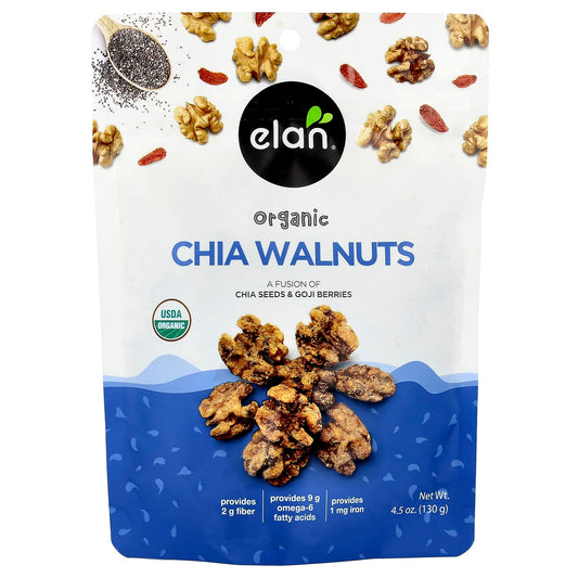 Nourish with Elan Organic Chia Walnuts, USDA Certified - Image 1