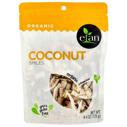 Delicious Organic Coconut Smiles by Elan, 4.4 oz (125 g) | Non-GMO & Gluten-Free - Image 1