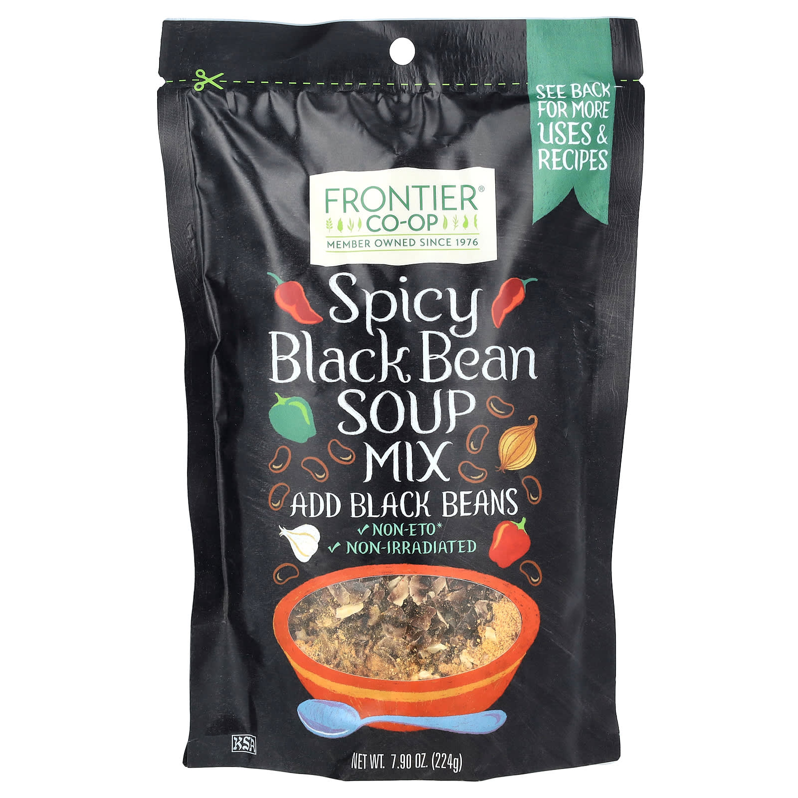 Hearty Spicy Black Bean Soup Mix by Frontier Co-op - 7.9 oz (224 g) - Image 1