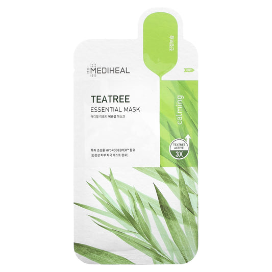 MEDIHEAL, Tea Tree Essential Beauty Mask, 1 Sheet, 0.81 fl oz (24 ml) - Image 1