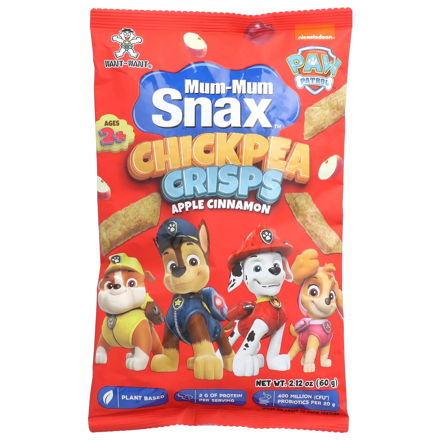 Hot Kid Mum-Mum Snax Chickpea Crisps - Apple Cinnamon, Paw Patrol - Image 1