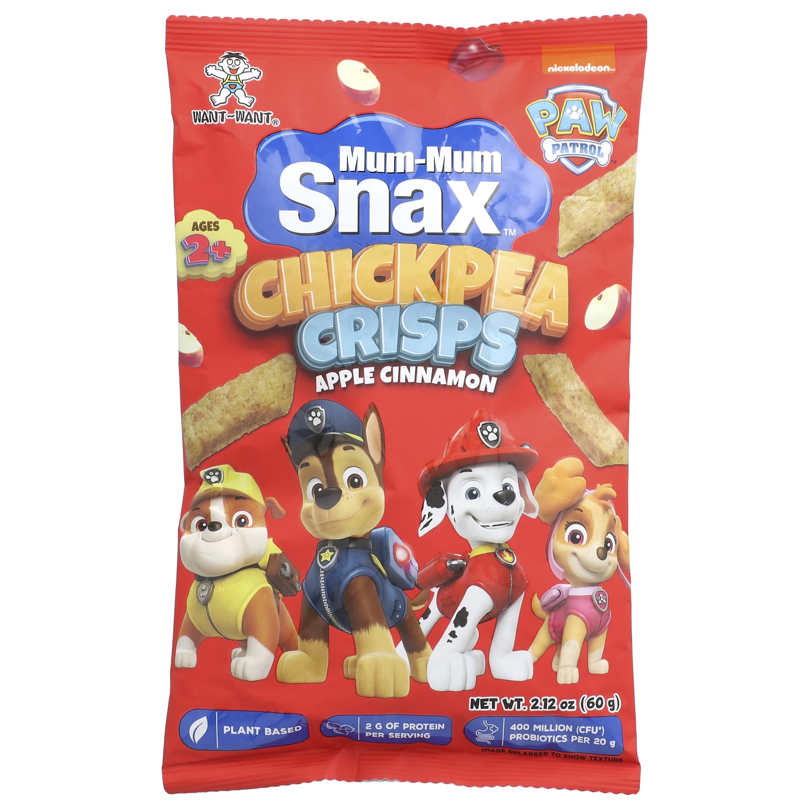 Hot Kid Mum-Mum Snax Chickpea Crisps - Apple Cinnamon, Paw Patrol - Image 1