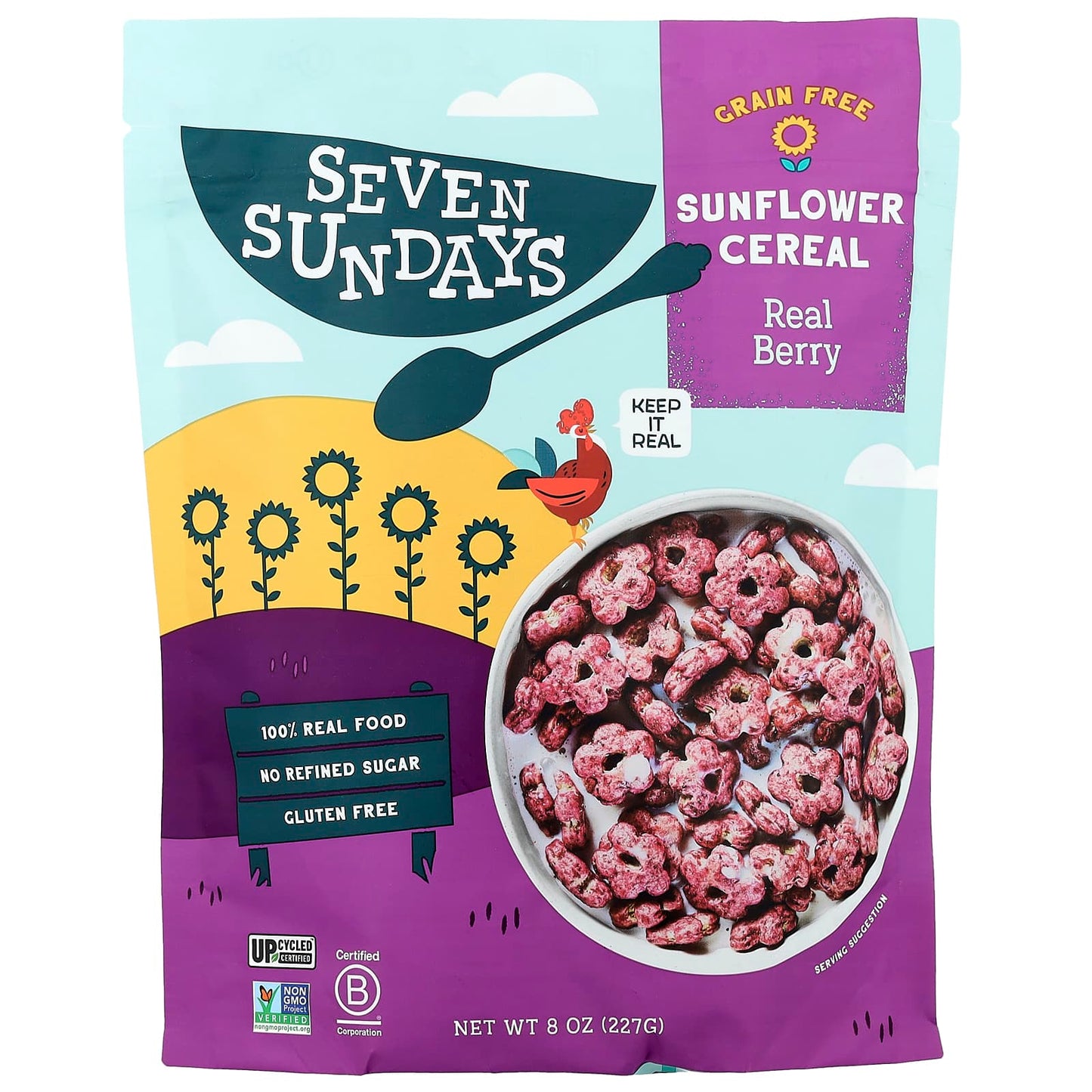 Seven Sundays, Sunflower Cereal, Real Berry, 8 oz (227 g) - Image 1