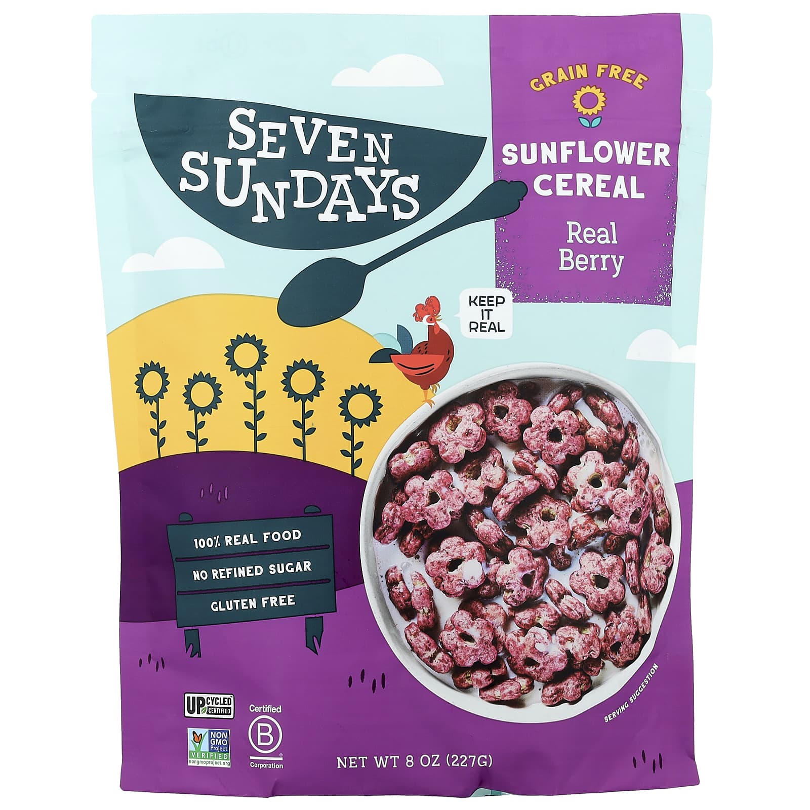 Seven Sundays, Sunflower Cereal, Real Berry, 8 oz (227 g) - Image 1