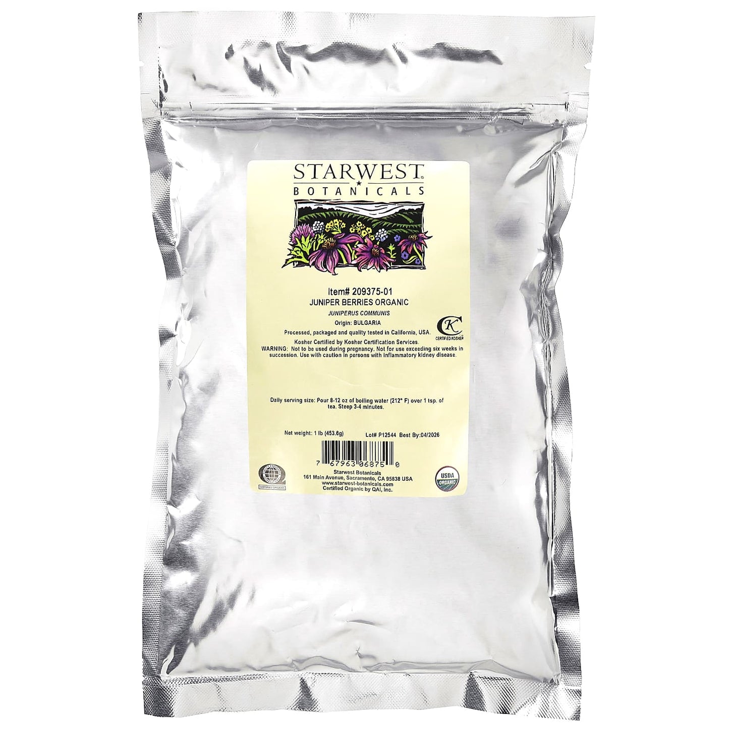 Starwest Botanicals, Organic Juniper Berries, 1 lb (453.6 g) - Image 2