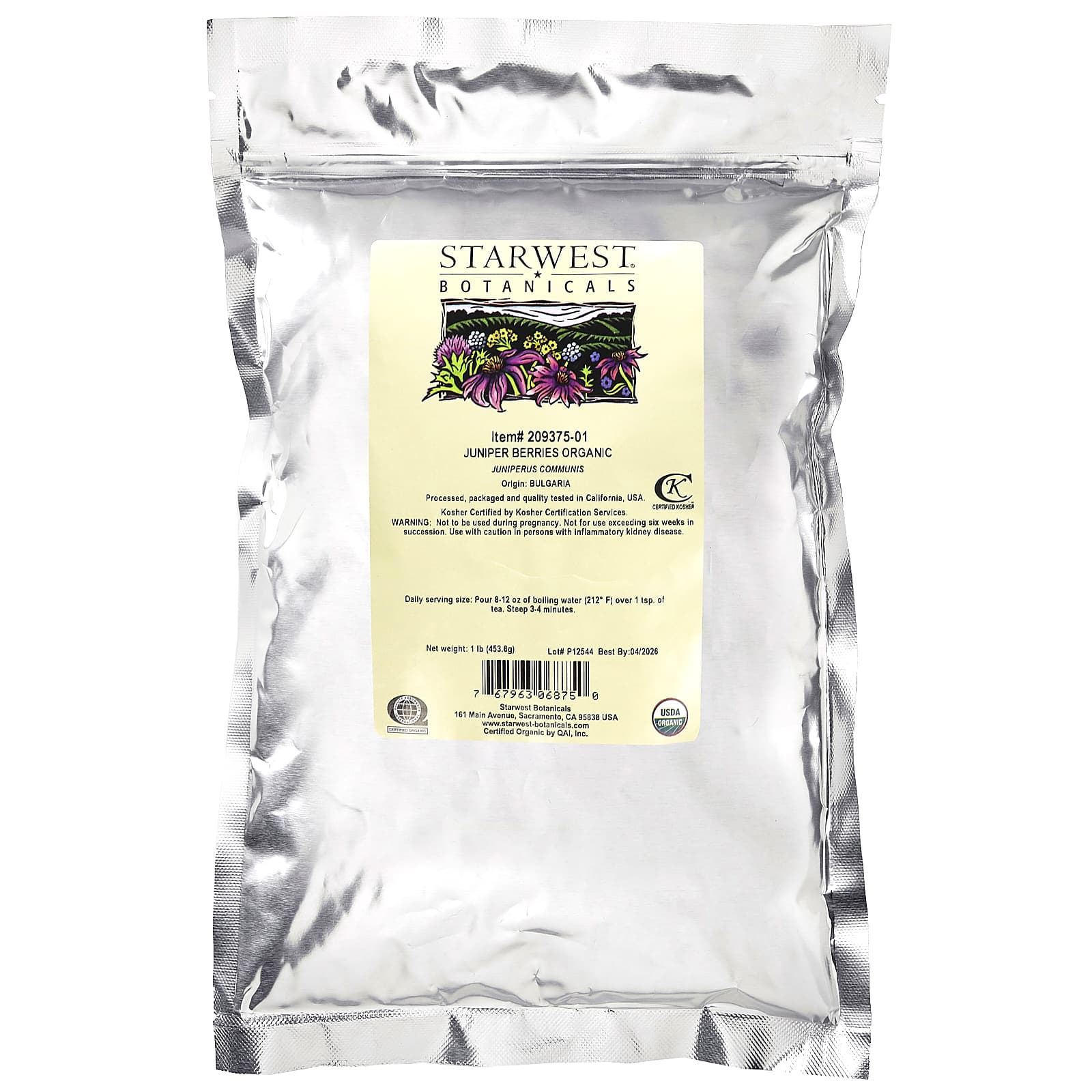 Starwest Botanicals, Organic Juniper Berries, 1 lb (453.6 g) - Image 2