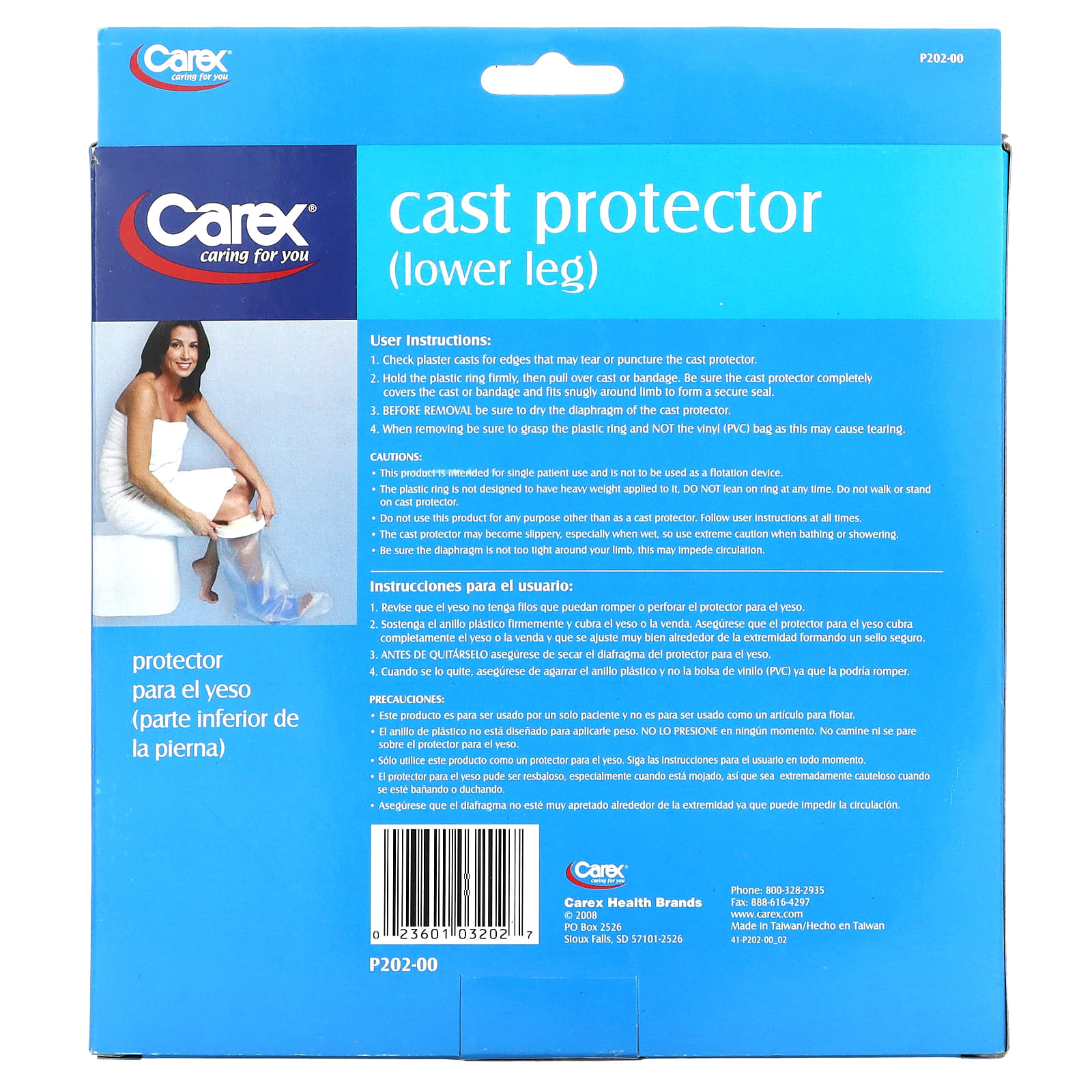 Protect Your Cast with Carex Lower Leg Waterproof Protector - Reusable & Durable - Image 2