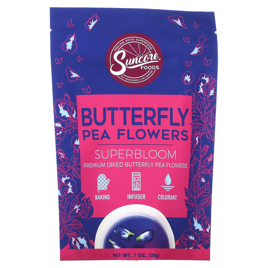 Suncore Foods, Butterfly Pea Flowers, 1 oz (28 g) - Image 1