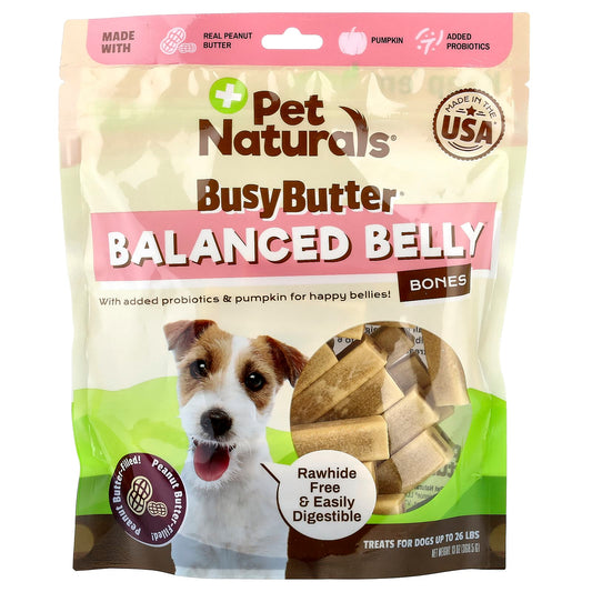 Pet Naturals, BusyButter®, Balanced Belly Bones, For Dogs Up To 26 lbs, Peanut Butter-Filled, 13 oz (368.5 g) - Image 1
