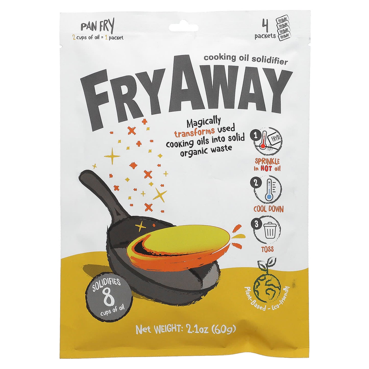 Eco-Friendly FryAway - Solidify Cooking Oil, Easy Disposal, 4 Packets - Image 1