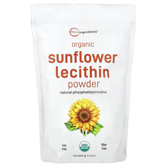 Micro Ingredients, Organic Sunflower Lecithin Powder, 1 lb (454 g) - Image 1