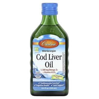 Carlson Wild Cod Liver Oil for Heart and Brain Health, 8.4 fl oz