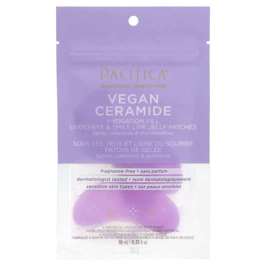Pacifica, Vegan Ceramide, Hydration Fill Undereye & Smile Line Jelly Patches, Fragrance-Free, 4 Patches, 0.33 fl oz (10 ml) - Image 1