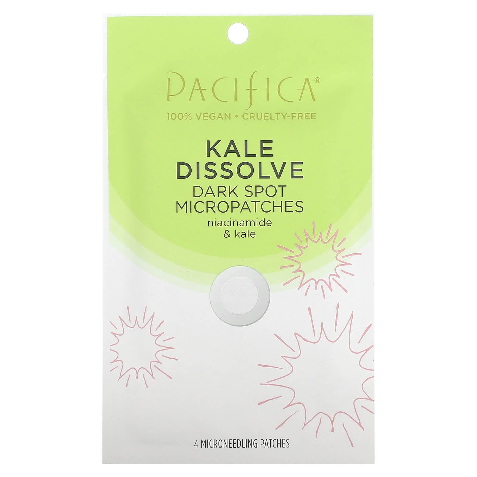 Pacifica, Kale Dissolve, Dark Spot Micropatches, 4 Microneedling Patches - Image 1