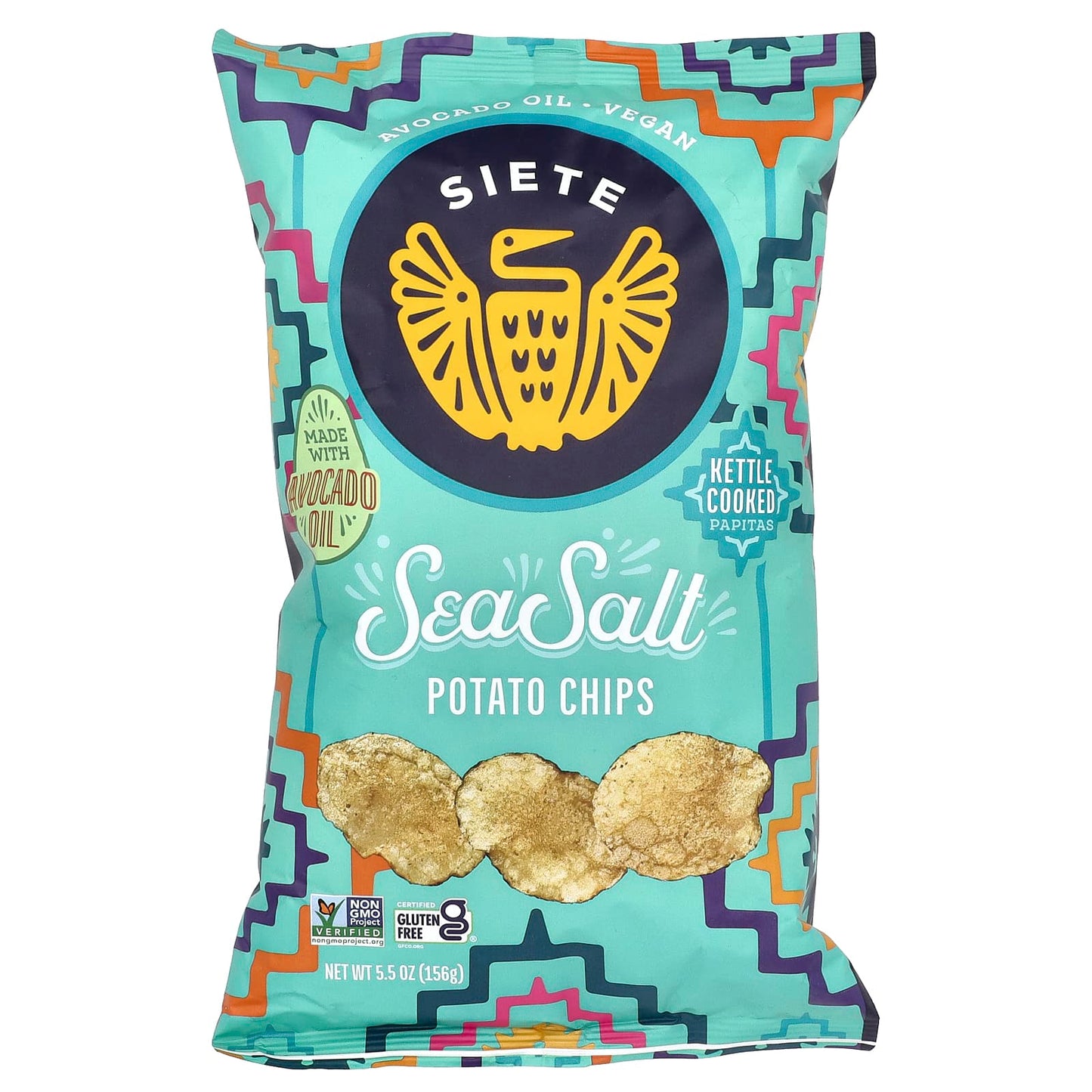 Siete, Kettle Cooked Potato Chips, Sea Salt, 5.5 oz (156 g) - Image 1