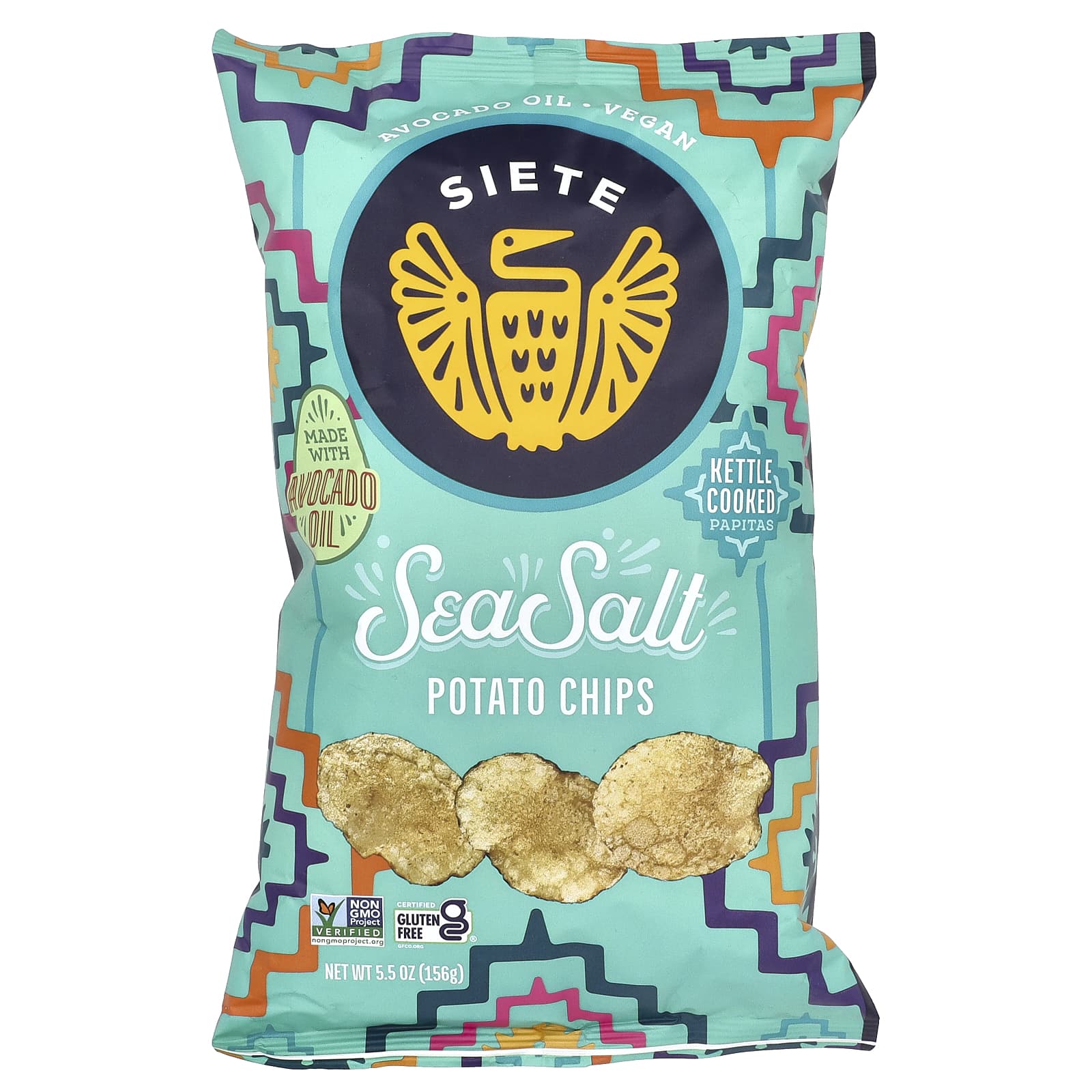 Siete, Kettle Cooked Potato Chips, Sea Salt, 5.5 oz (156 g) - Image 1