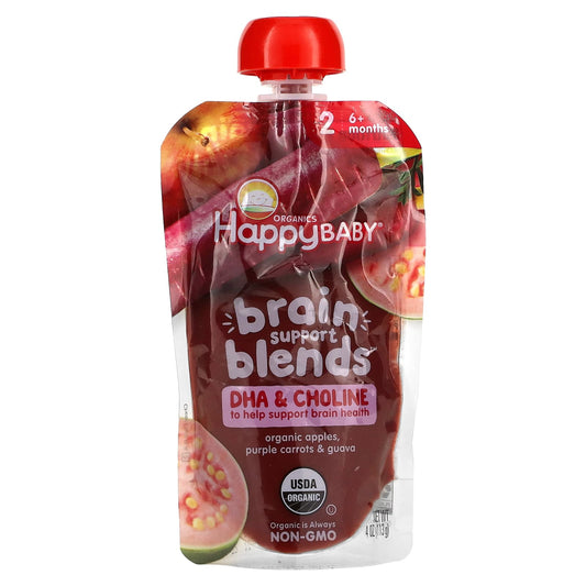 Happy Family Organics Brain Support Baby Food, 6+ Months, Organic - Image 1
