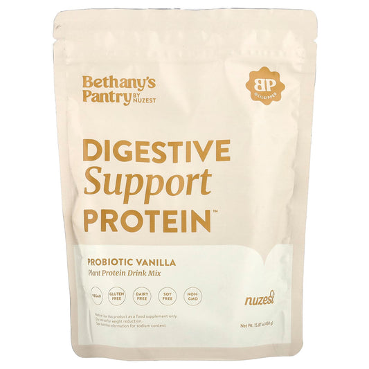 Nuzest, Digestive Support Protein™, Plant Protein Drink Mix, Probiotic Vanilla , 15.87 oz (450 g) - Image 1