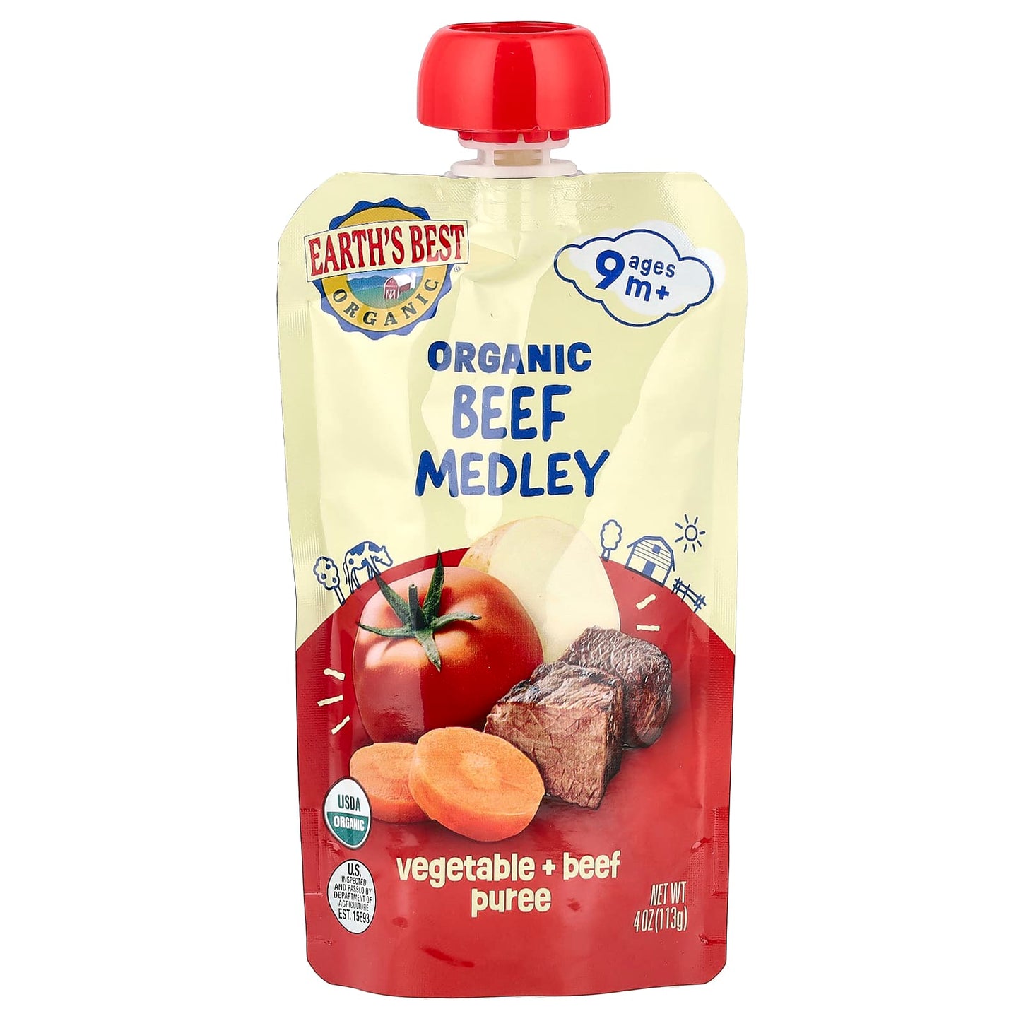 Earth's Best Organic Vegetable & Beef Puree for Babies 9+ Months - Image 1