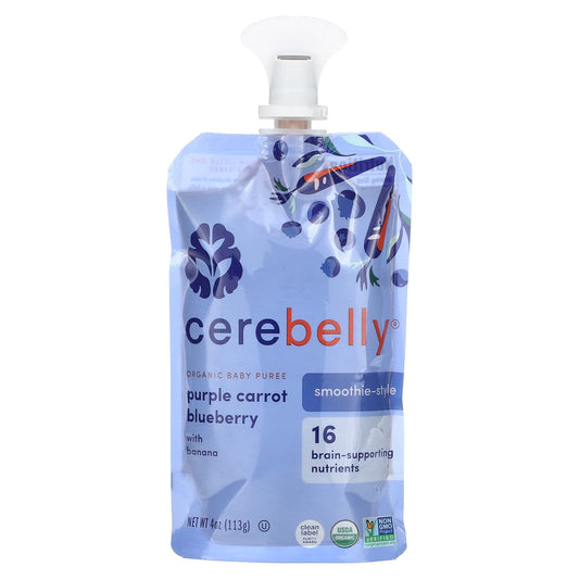 Brain-Boosting Organic Baby Puree by Cerebelly - Purple Carrot Blueberry - Image 1