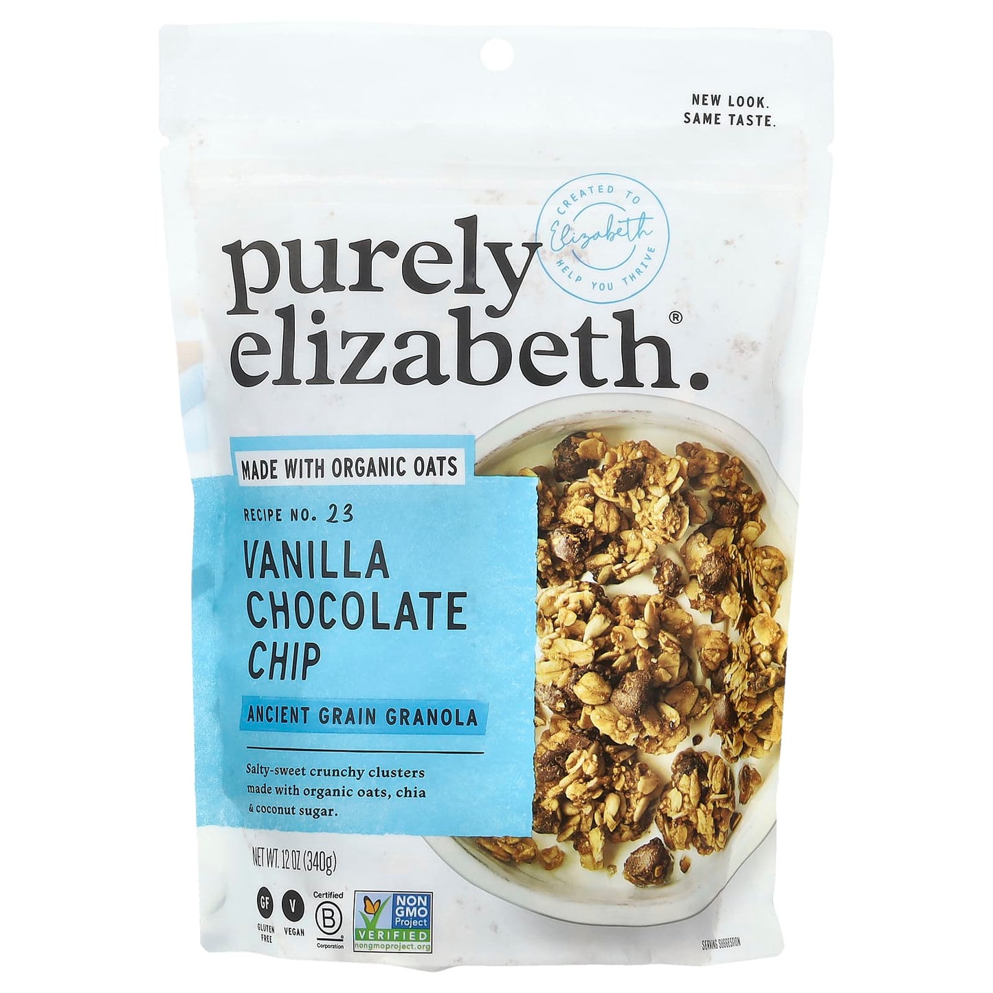 Purely Elizabeth, Ancient Grain Granola, Vanilla Chocolate Chip, 12 oz (340 g) - Image 1