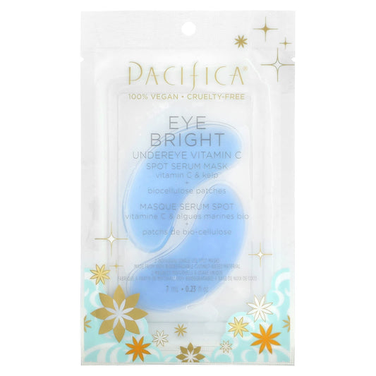 Pacifica, Eye Bright, Undereye Vitamin C Spot Serum Beauty Mask, 2 Patches, 0.23 fl oz (7 ml) - Image 1