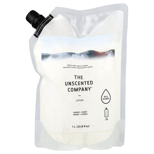 The Unscented Company, Lotion, Hands + Body, Refill, Fragrance Free, 33.8 fl oz (1 l) - Image 1