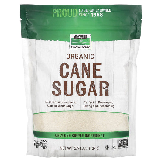 NOW Foods, Organic Cane Sugar, 2.5 lbs (1,134 g) - Image 1