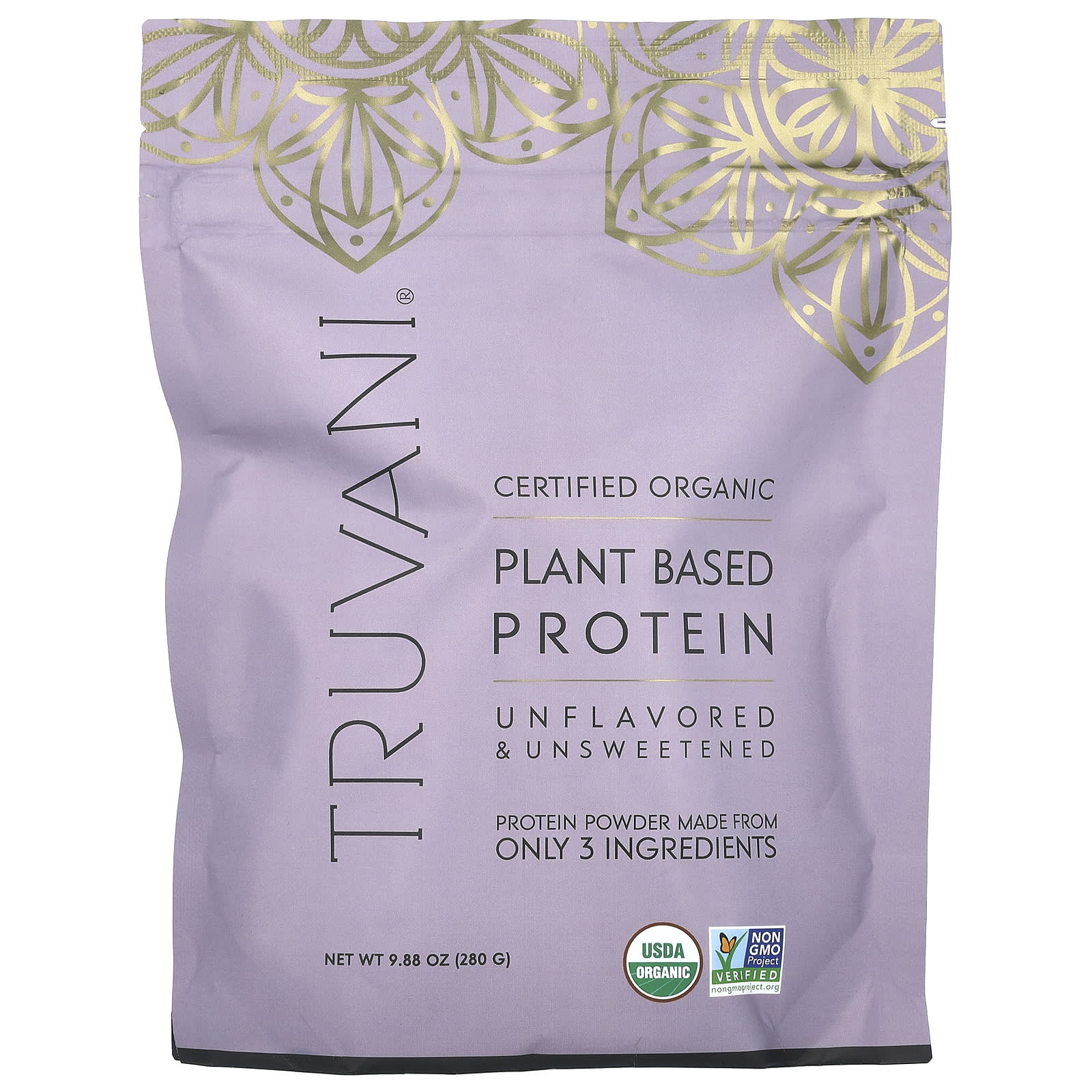 Truvani, Plant Based Protein, Unflavored, Unsweetened, 9.88 oz (280 g) - Image 1