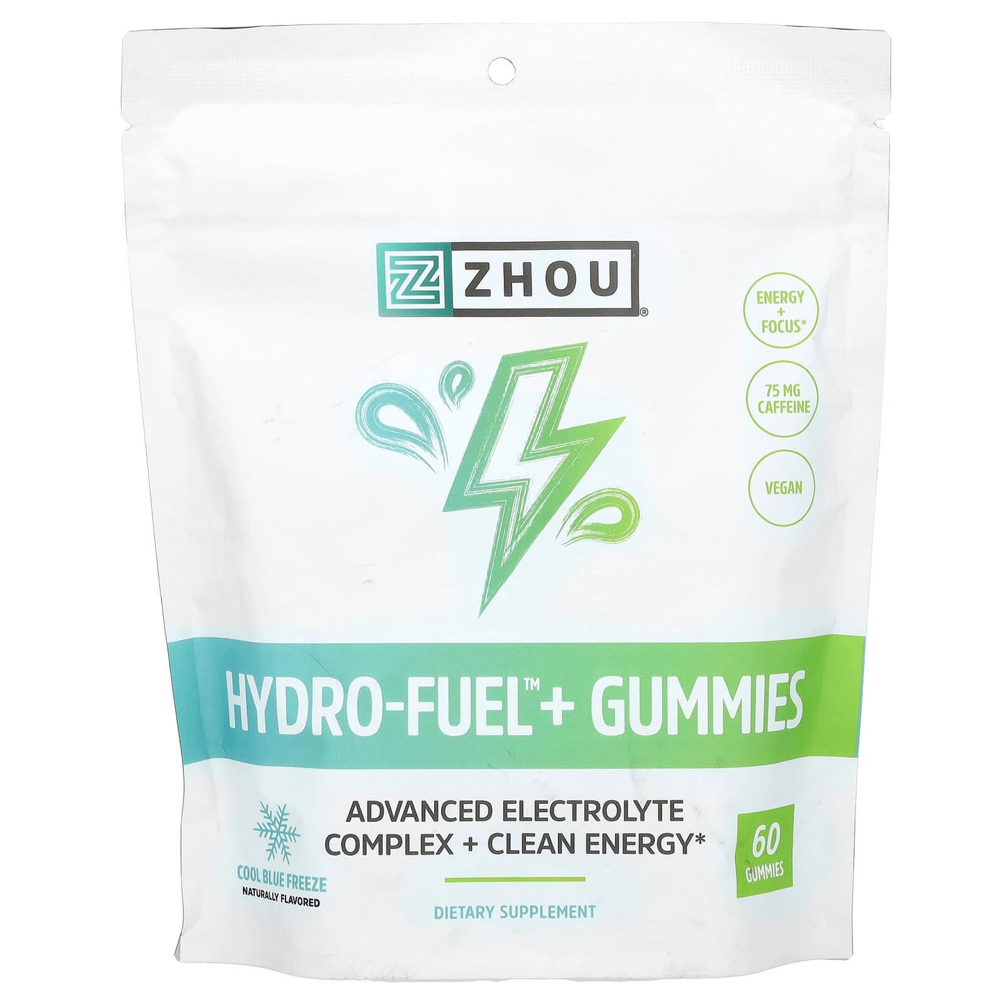 Zhou Nutrition, Hydro-Fuel Gummies, Cool Blue Freeze, 60 Gummies - Image 1