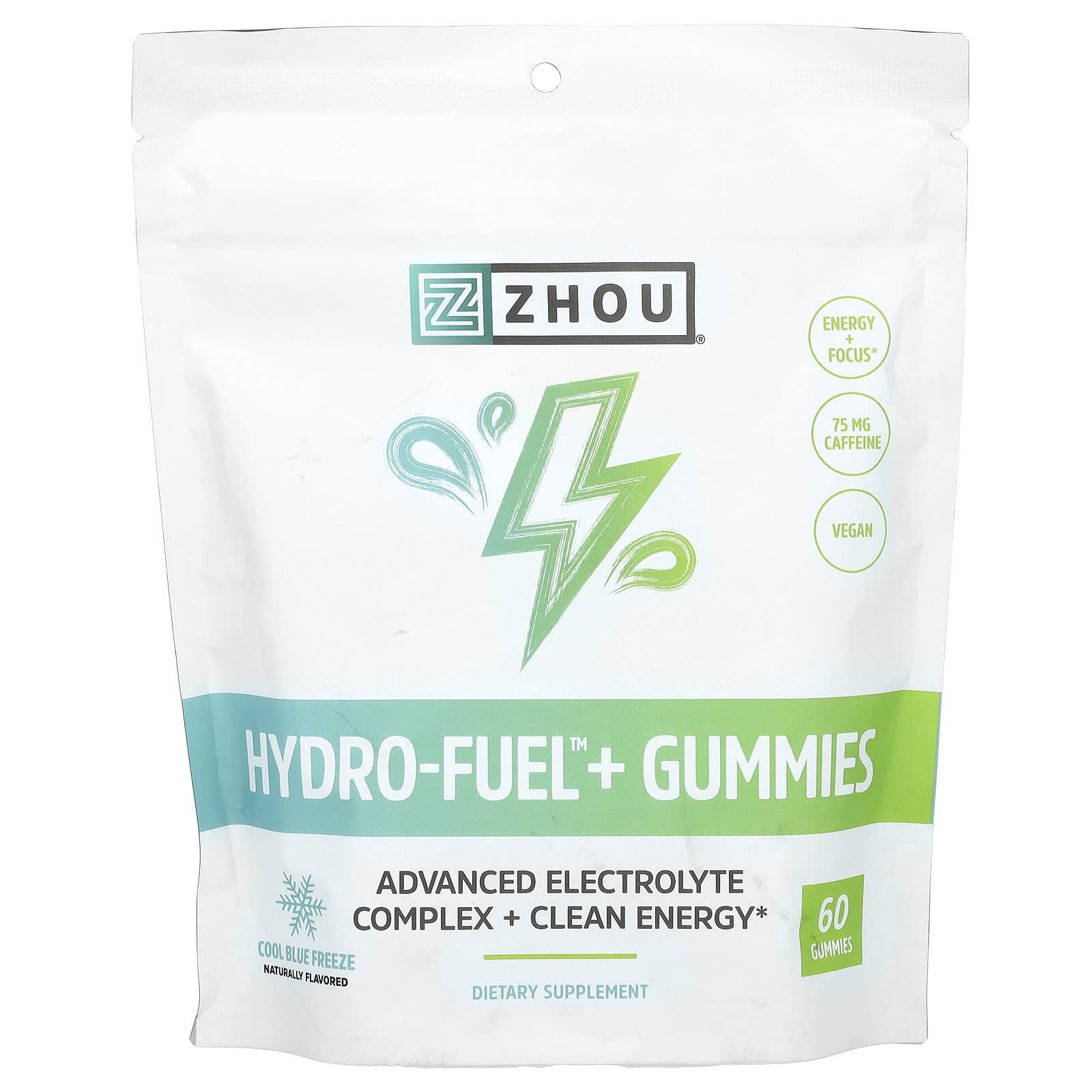 Zhou Nutrition, Hydro-Fuel Gummies, Cool Blue Freeze, 60 Gummies - Image 1
