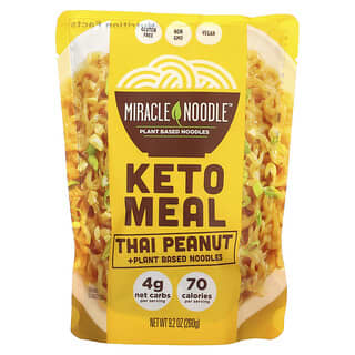 Thai Peanut Keto Meal with Low Carb Plant Based Noodles by Miracle Noodle