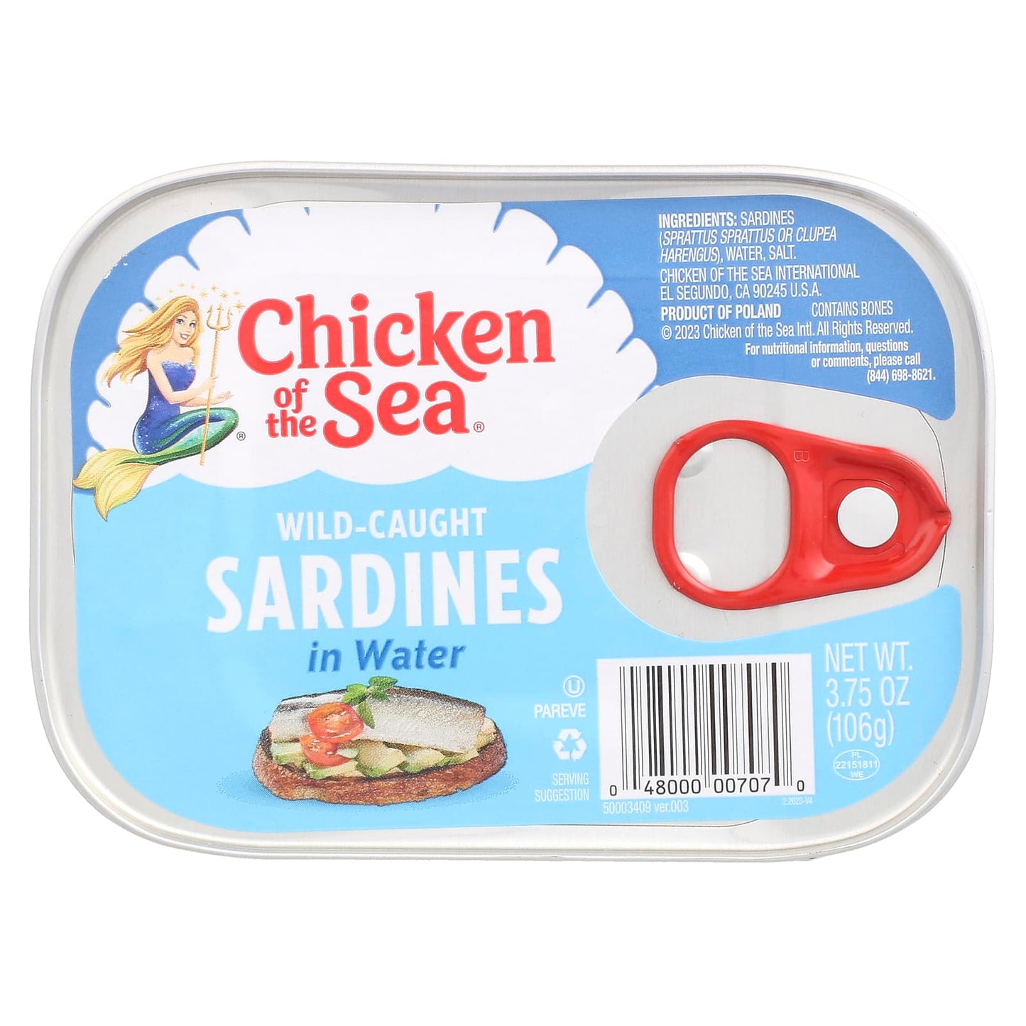 Wild-Caught Sardines in Water by Chicken of the Sea, 3.75 oz (106 g) - Image 1