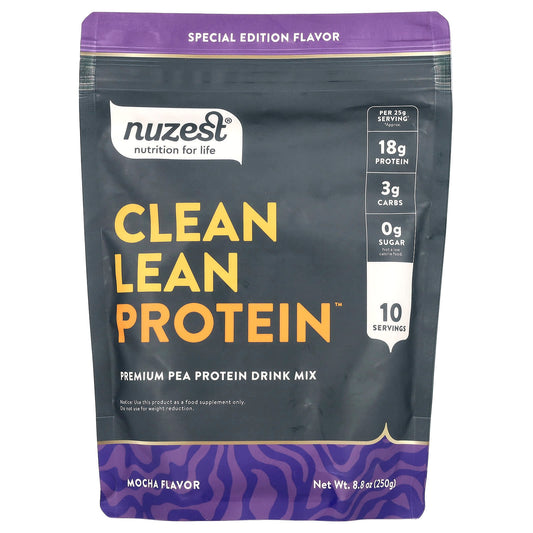 Nuzest, Clean Lean Protein™, Premium Pea Protein Drink Mix, Mocha , 8.8 oz (250 g) - Image 1