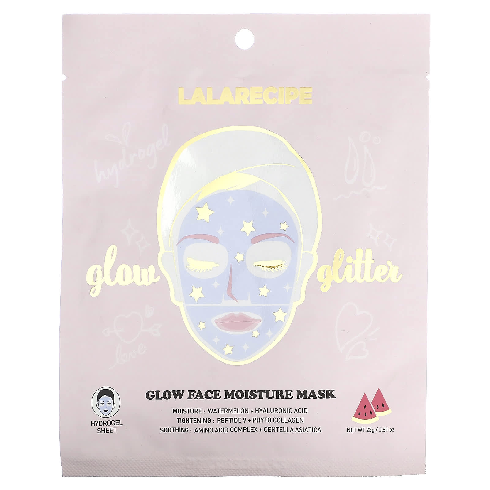 Lalarecipe, Glow Face Moisture Beauty Mask, 1 Sheet Mask, 0.81 oz (23 g) - Image 1
