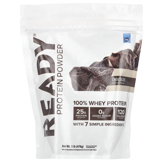 Ready, 100% Whey Protein Powder, Chocolate, 1 lb (476 g) - Image 1