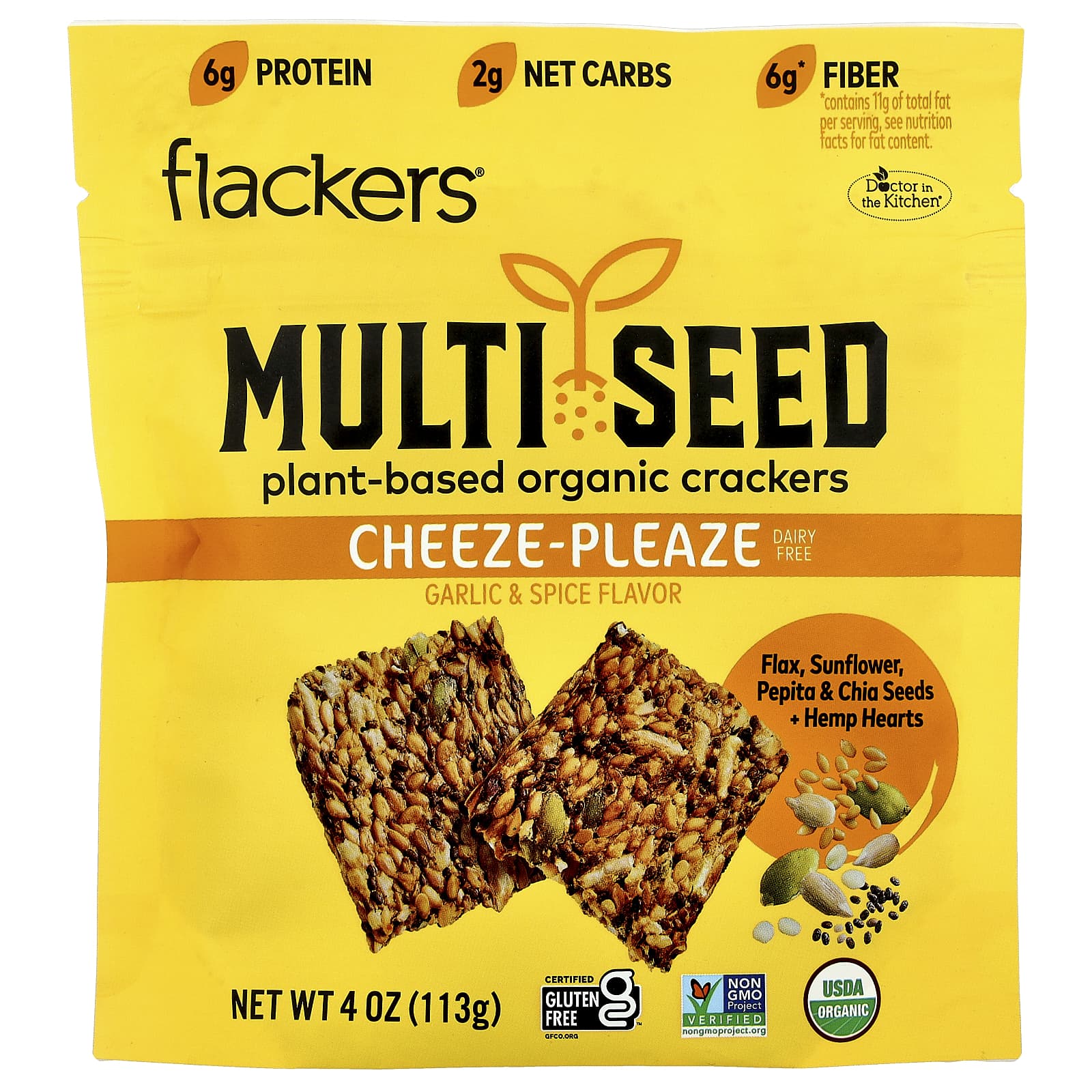 Crunchy Plant-Based Crackers with Flax, Sunflower & Pepita Seeds | Flackers - Image 1